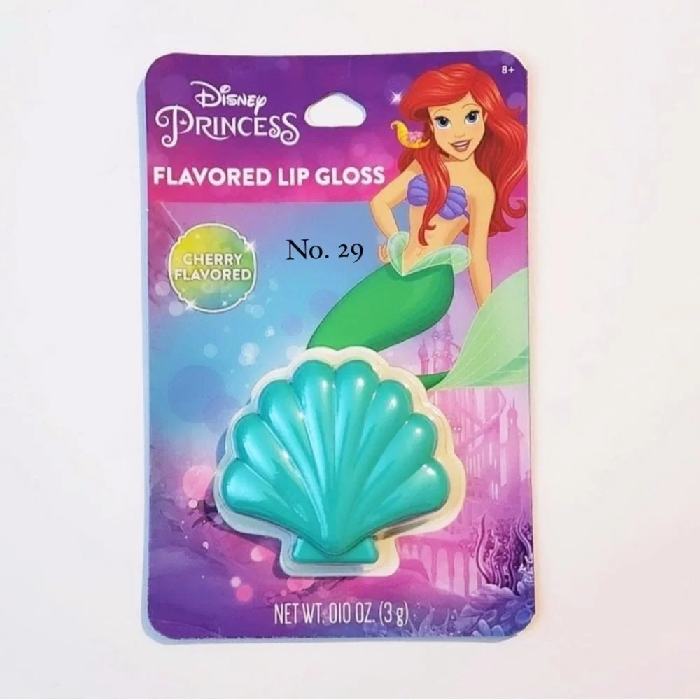 The Little Mermaid Ariel Teal Seashell Cherry flavored lip balm